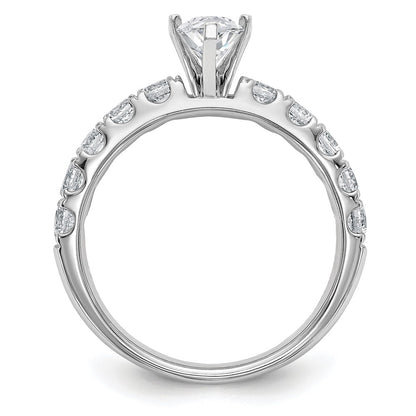 14K White Gold Certified 1 3/4 carat Lab Grown Diamond VS+ F+ Marquise Complete Engagement Ring