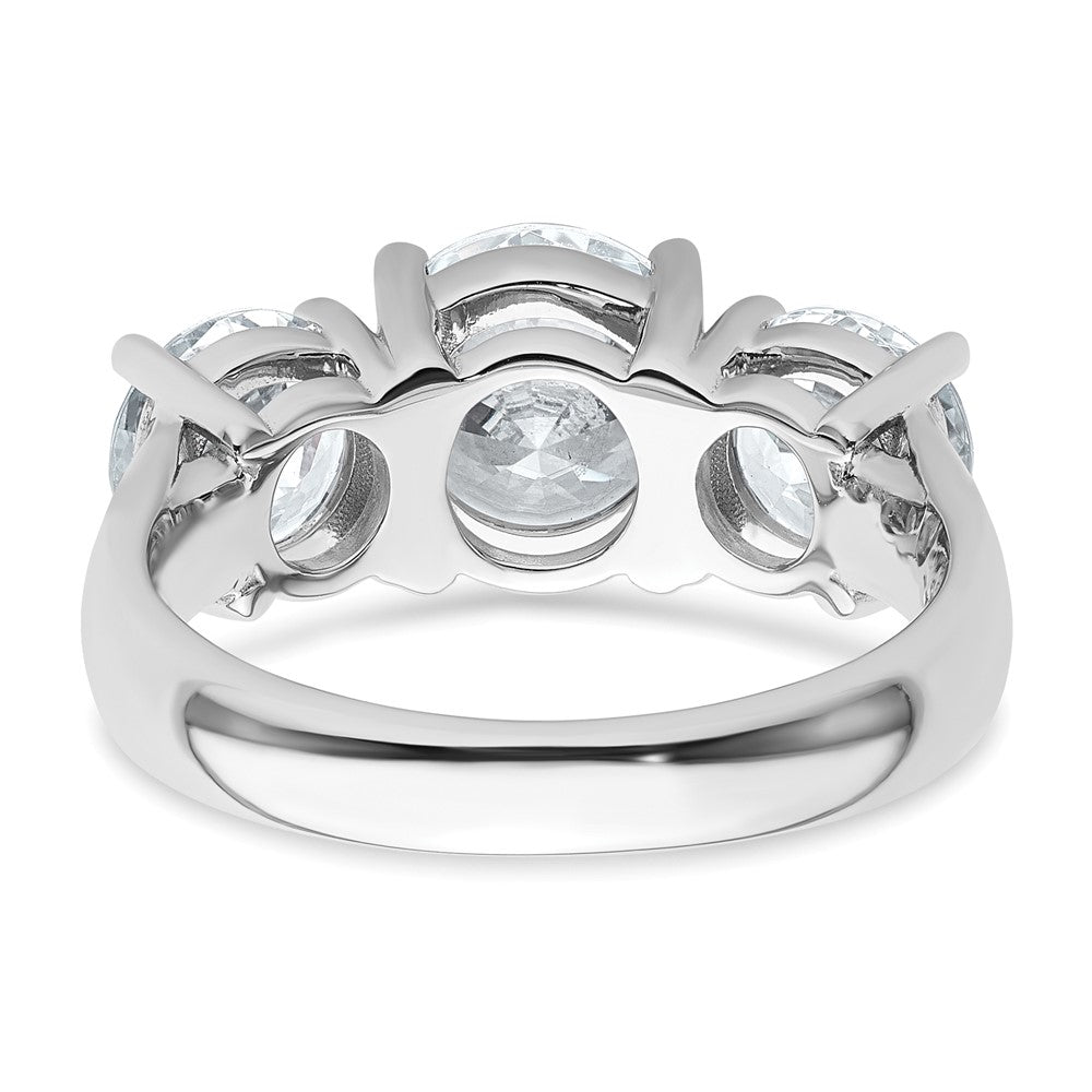 14K White Gold 4 carat Certified Lab Grown Diamond VS+ F+ Three Stone Complete Engagement Ring