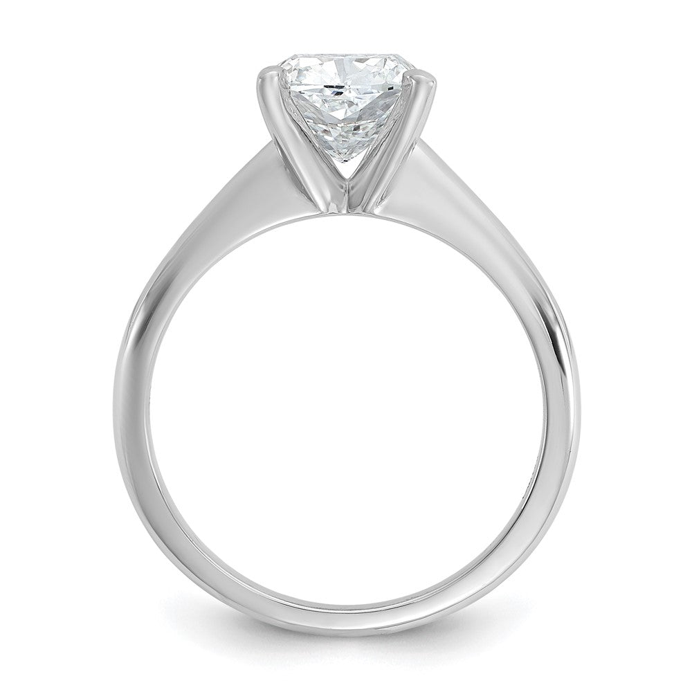 14K White Gold 2 carat Certified Lab Grown Diamond VS+ F+ Cushion Complete Solitaire Engagement Ring