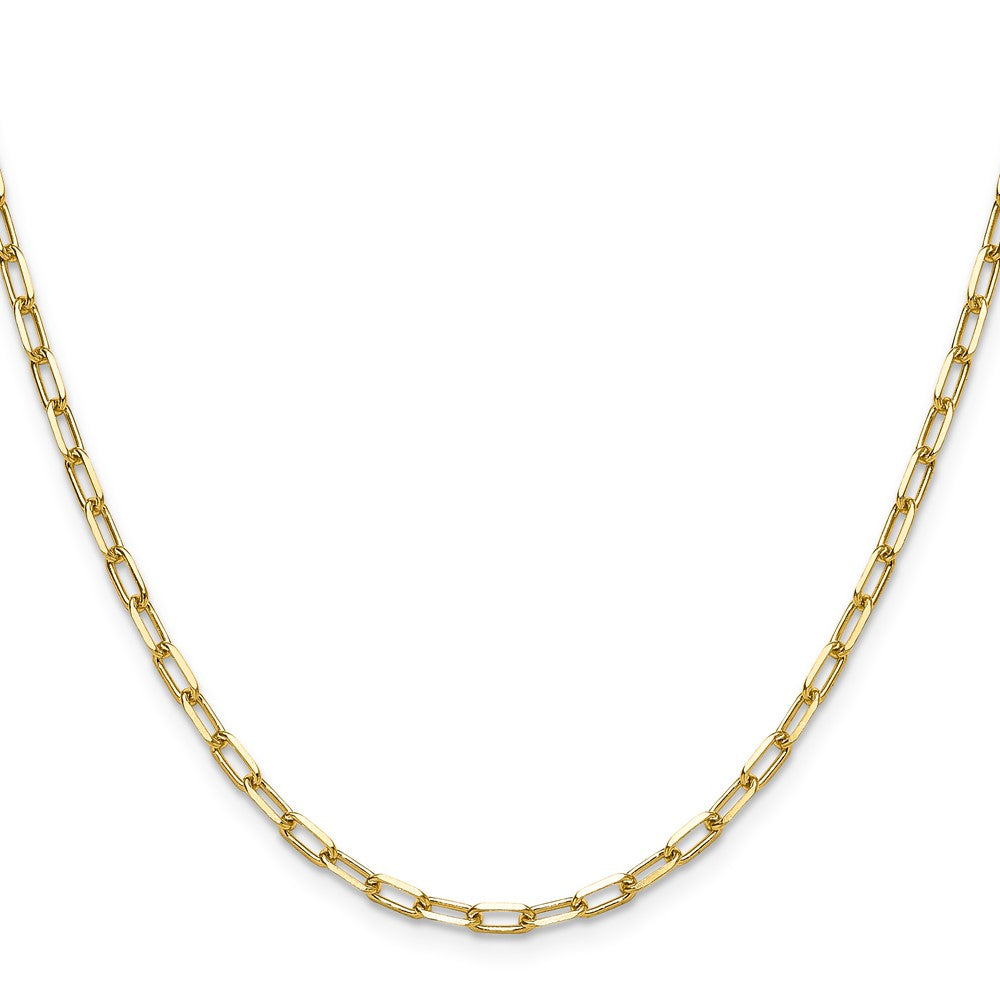 14K Yellow Gold 3.0mm Solid Beveled Paperclip 22 Inch Chain