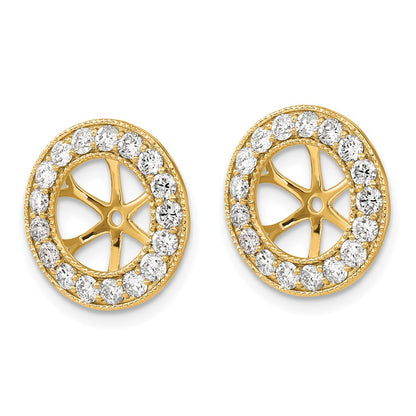 14K Yellow Gold 1.19 carat Diamond Circle Earring Jackets