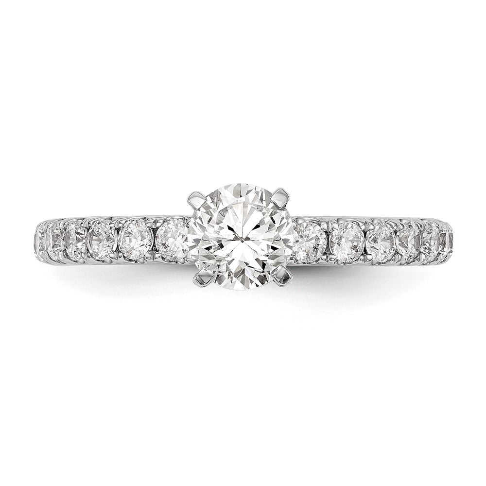 True Origin 14K White Gold 1/2 carat Lab Grown Diamond VS+ F+ Semi-Mount Peg Set Engagement Ring