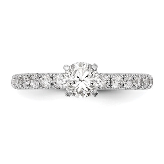 True Origin 14K White Gold 1/2 carat Lab Grown Diamond VS+ F+ Semi-Mount Peg Set Engagement Ring