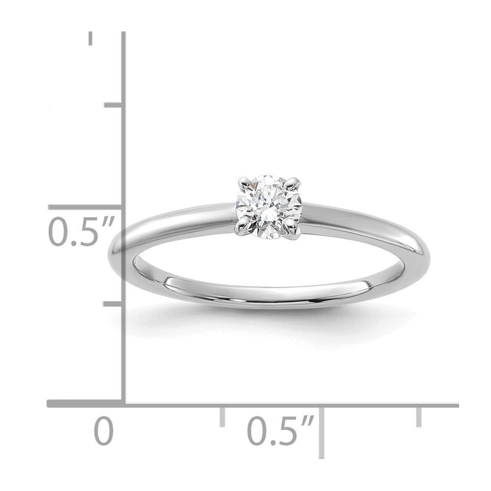 14K White Gold 1/4 carat Lab Grown Diamond VS+ F+ Round Complete Solitaire Engagement Ring