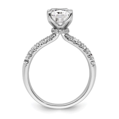 True Origin 14K White Gold 2 5/8 carat Lab Grown Diamond VS+ F+ Complete Radiant Engagement Ring