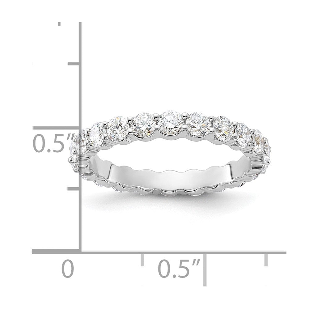 14K White Gold 1 1/2 carat Lab Grown Diamond VS+ F+ Round Complete Channel Set Size 6 Eternity Wedding Band Ring