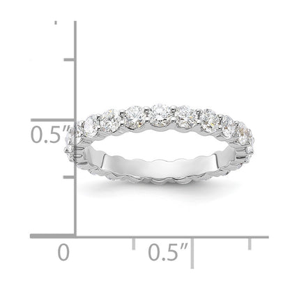 14K White Gold 1 1/2 carat Lab Grown Diamond VS+ F+ Round Complete Channel Set Size 6 Eternity Wedding Band Ring