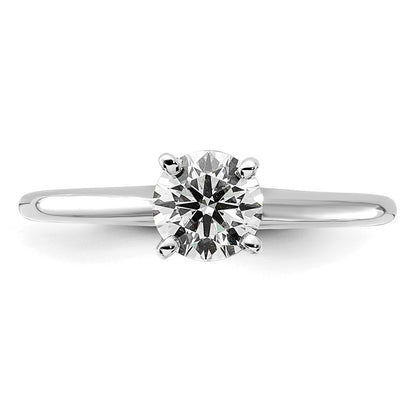 14K White Gold 3/4 carat Certified Lab Grown Diamond VS+ F+ Round Complete Solitaire Engagement Ring