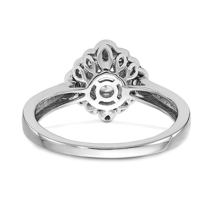 True Origin 14K White Gold 1/4 carat Lab Grown Diamond VS+ F+ Semi-Mount Round Halo Engagement Ring