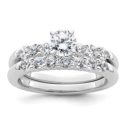 14K White Gold Peg Set 3/8 carat Diamond Semi-mount Engagement Ring
