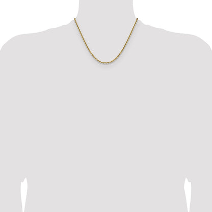 14K Yellow Gold 3.25mm D/C French Link 18 Inch Chain