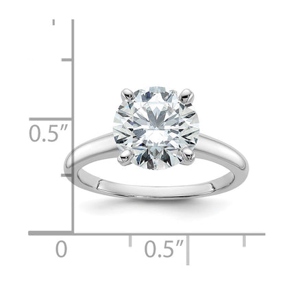 14K White Gold 3 carat Certified Lab Grown Diamond VS+ F+ Round Complete Solitaire Engagement Ring