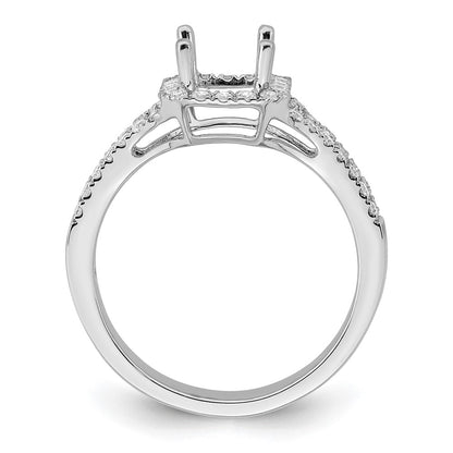 True Origin 14K White Gold 1/2 carat Lab Grown Diamond VS+ F+ Semi-Mount Emerald Halo Engagement Ring