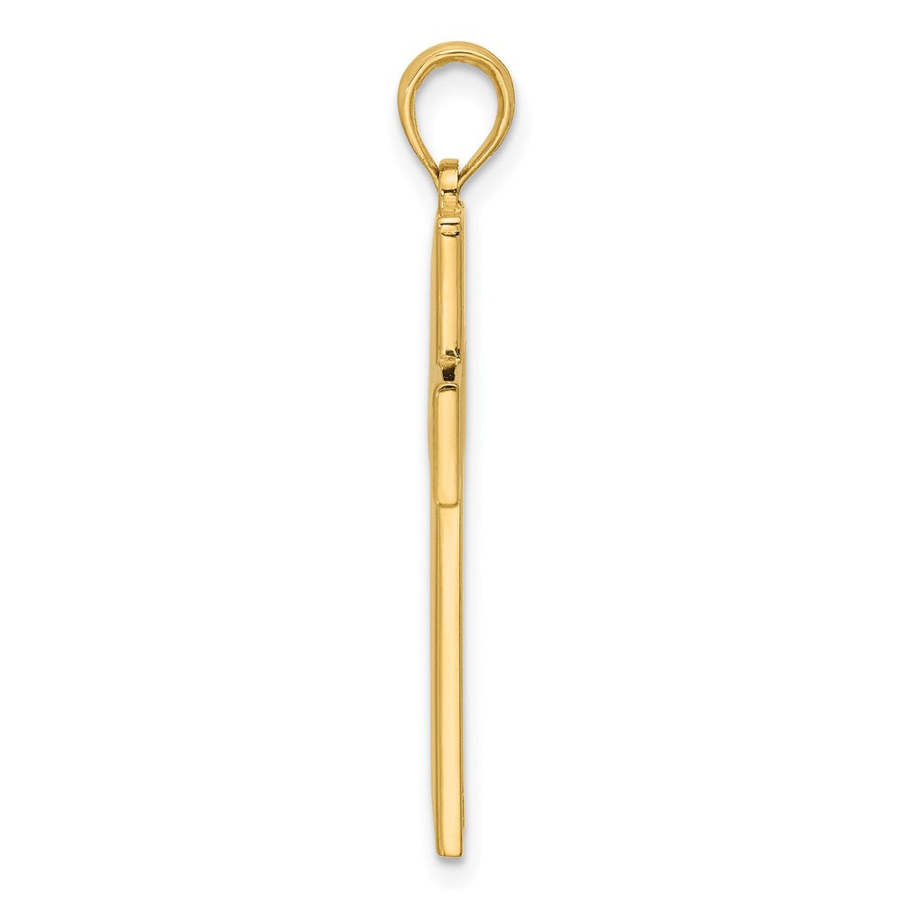 14K Yellow Gold Polished Cross Pendant