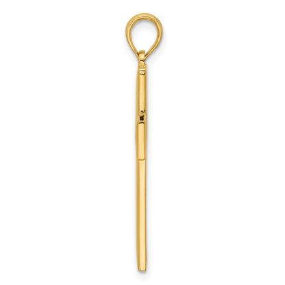 14K Yellow Gold Polished Cross Pendant