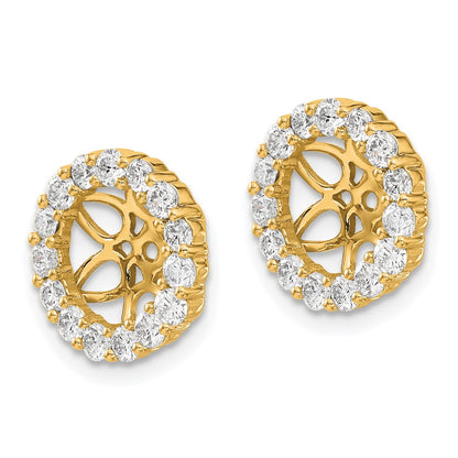 14K Yellow Gold 1.05 carat Diamond Circle Earring Jackets