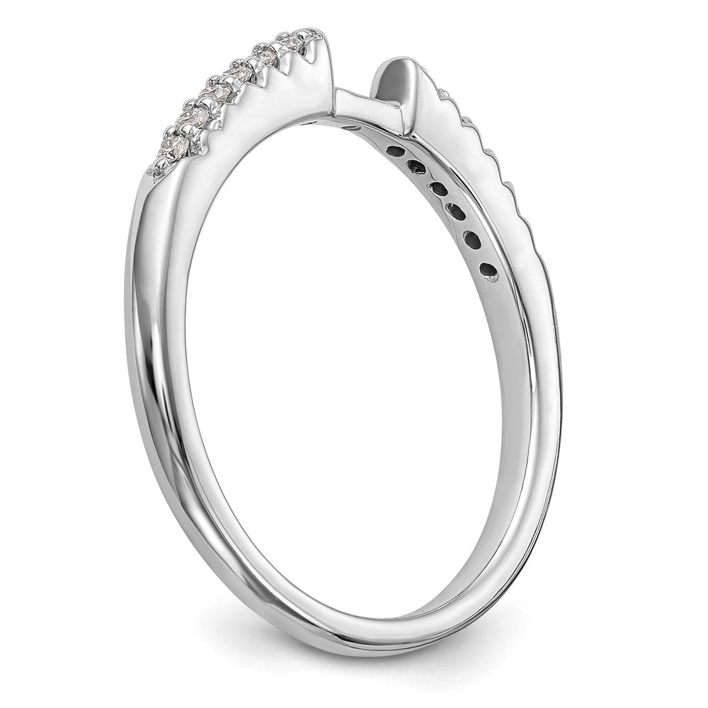 14K White Gold Peg Set 1/8 carat Diamond Semi-mount Engagement Ring