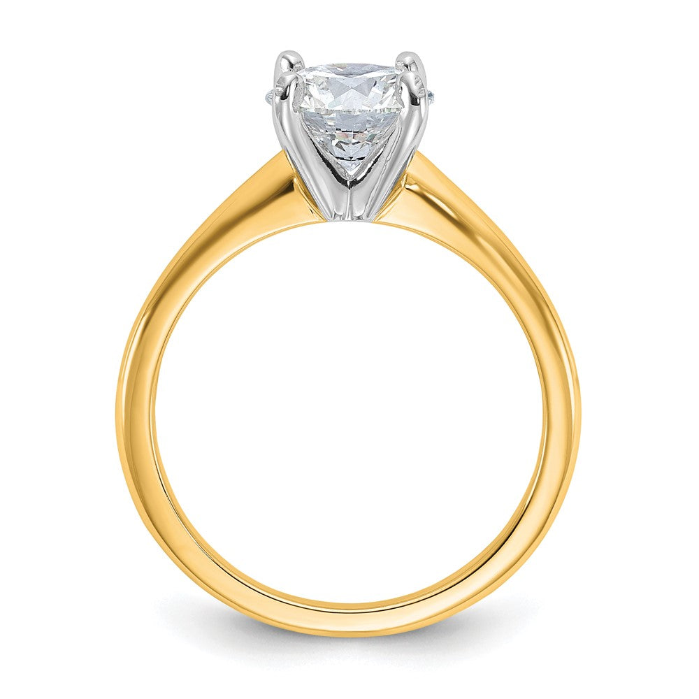 14K Two-Tone Gold 1 1/2 carat Lab Grown Diamond VS+ F+ Round Complete Solitaire Engagement Ring
