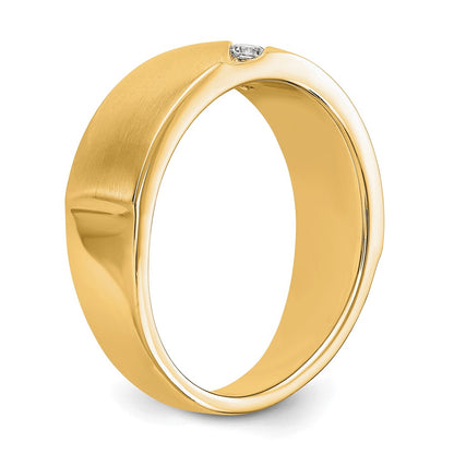 True Origin 14K Yellow Gold Men's 1/5 carat Lab Grown Diamond VS+ F+ Complete Wedding Band Ring