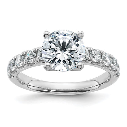 14K White Gold Certified 2 3/4 carat Lab Grown Diamond VS+ F+ Round Complete Engagement Ring