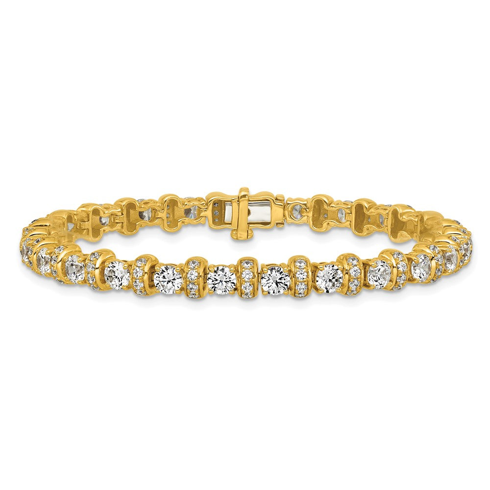 14K Yellow Gold 7 3/4 carat Lab Grown Diamond VS/SI+ G+ Complete Fashion Tennis Bracelet
