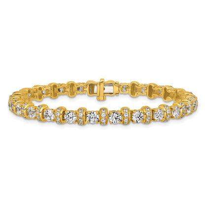 14K Yellow Gold 7 3/4 carat Lab Grown Diamond VS/SI+ G+ Complete Fashion Tennis Bracelet