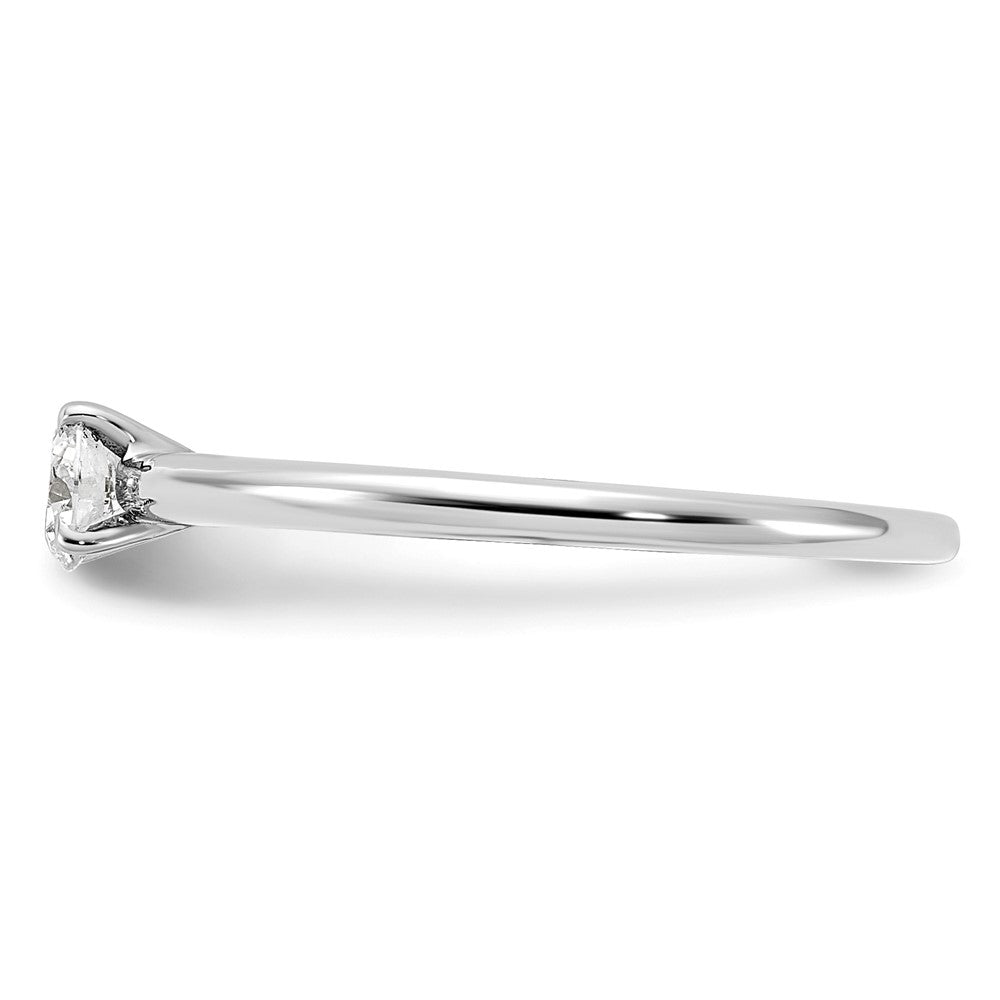 14K White Gold 1/3 carat Lab Grown Diamond VS+ F+ Round Complete Solitaire Engagement Ring