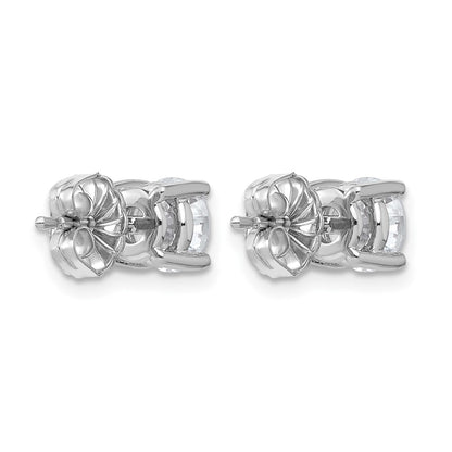 14K White Gold 2 carat Lab Grown Diamond VS/SI+ G+ Round Complete Four Prong Lightweight Stud Earrings
