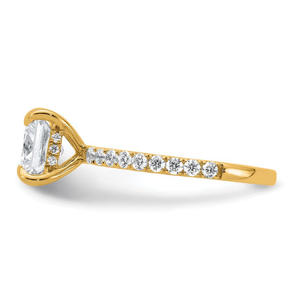 14K Yellow Gold 2 1/2 carat Certified Lab Grown Diamond VS+ F+ Princess Complete Solitaire with Flair Engagement Ring