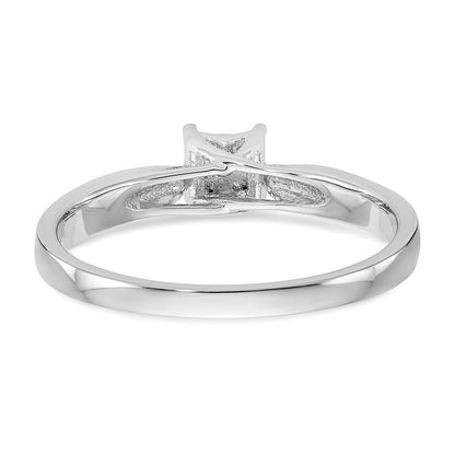 First Promise 14K White Gold Square Illusion 1/20 carat Round Diamond Complete Promise/Engagement Ring