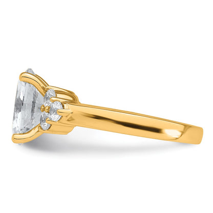 14K Yellow Gold 1/2 carat Lab Grown Diamond VS/SI+ G+ Round 2 1/2 carat Oval Center Semi Mount Engagement Ring