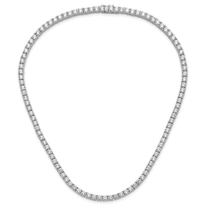 Sterling Silver Rhodium-plated 4mm CZ 17in Tennis Necklace