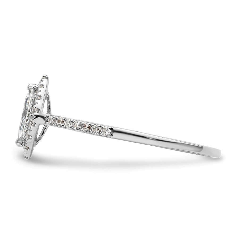 14K Two-Tone Gold Two-tone Halo (Holds 1/2 carat (8x4mm) Marquise Center) 1/4 carat Diamond Semi-mount Engagement Ring