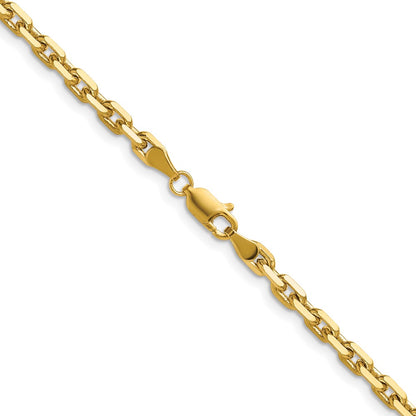 14K Yellow Gold 3.90mm D/C French Link 22 Inch Chain