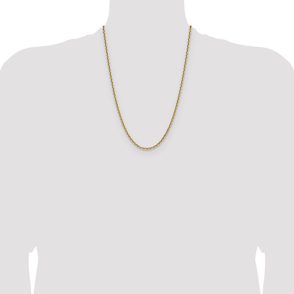 14K Yellow Gold 3.25mm D/C French Link 24 Inch Chain