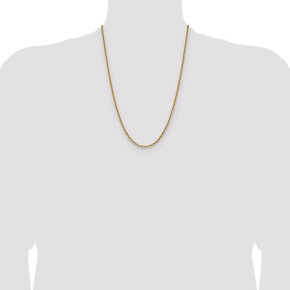 14K Yellow Gold 3.25mm D/C French Link 24 Inch Chain