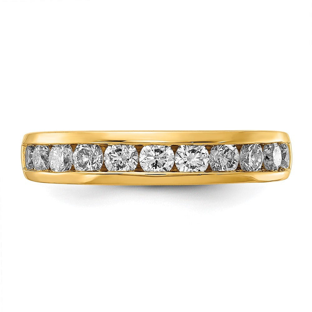 14K Yellow Gold 1 carat Lab Grown Diamond VS+ F+ Complete Channel Set Wedding Band Ring