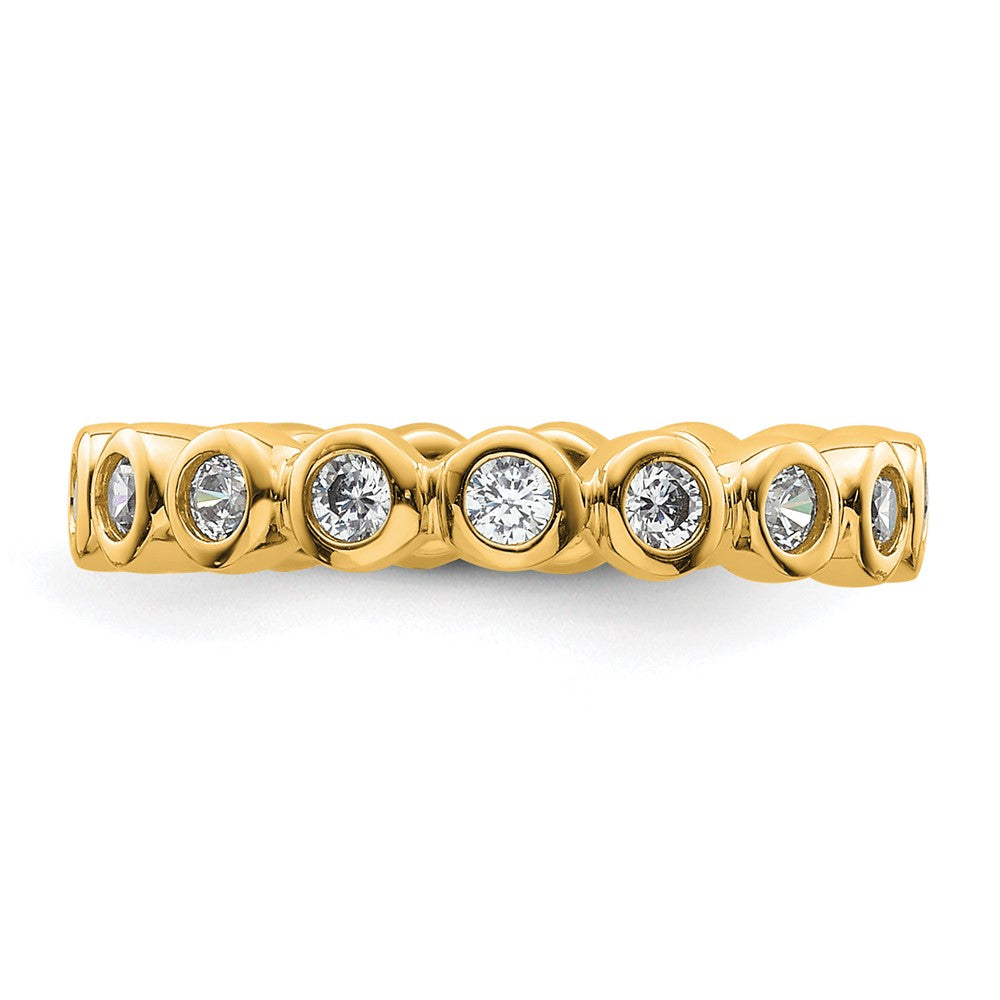 14K Yellow Gold Polished Size 4.5 Bezel-set 1/2 carat Diamond Complete Eternity Wedding Band Ring