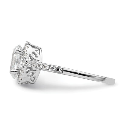 14K White Gold Halo Plus (Holds 1.25 carat (8.5x6.0mm) Oval Center) 3/8 carat Diamond Semi-Mount Engagement Ring