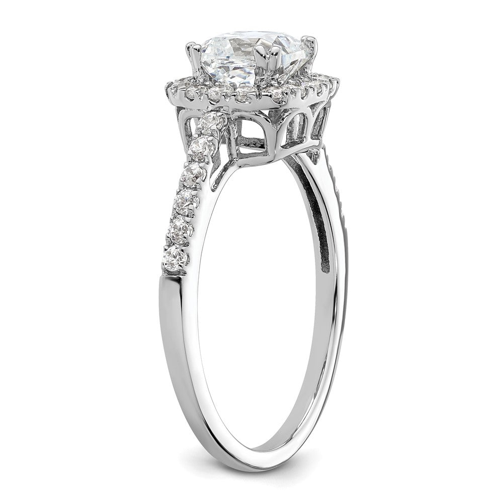 14K White Gold Halo Plus (Holds 1.75 carat (7.00mm) Cushion Center) 3/8 carat Diamond Semi-Mount Engagement Ring