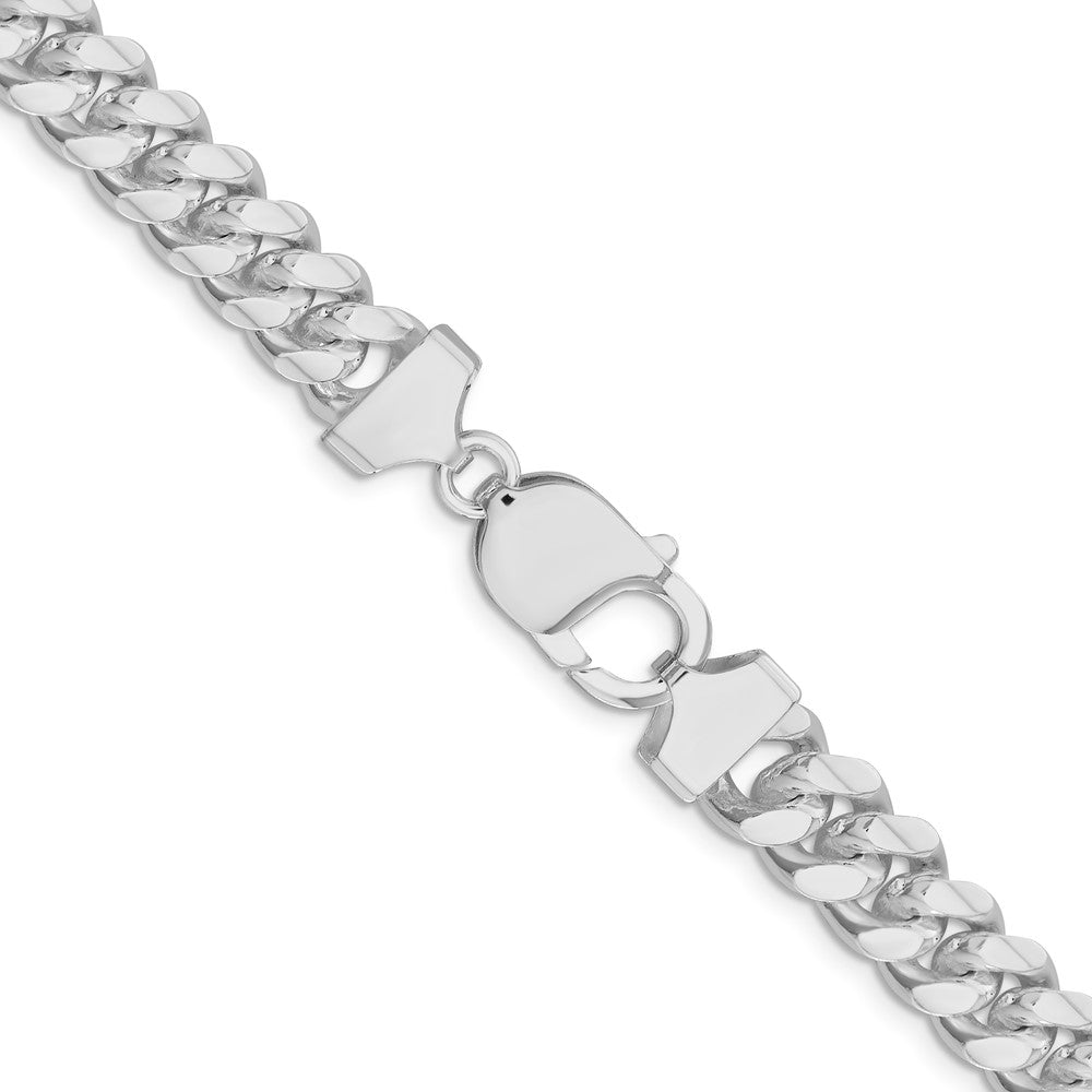 Sterling Silver Rhodium-plated 9.3mm Curb 28 Inch Chain