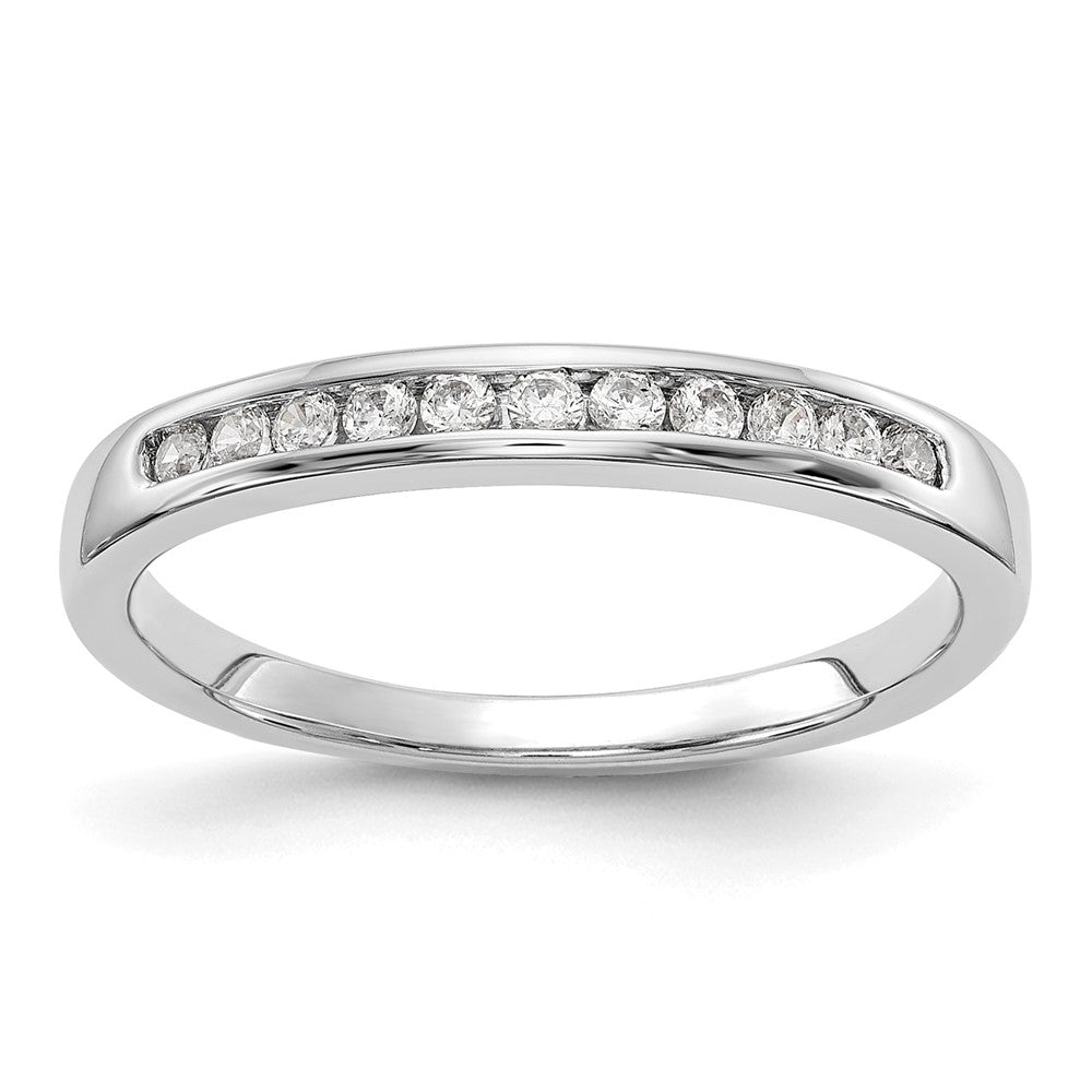 14K White Gold 1/5 carat Lab Grown Diamond VS+ F+ Complete Channel Set Wedding Band Ring