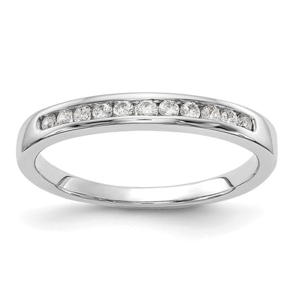 14K White Gold 1/5 carat Lab Grown Diamond VS+ F+ Complete Channel Set Wedding Band Ring