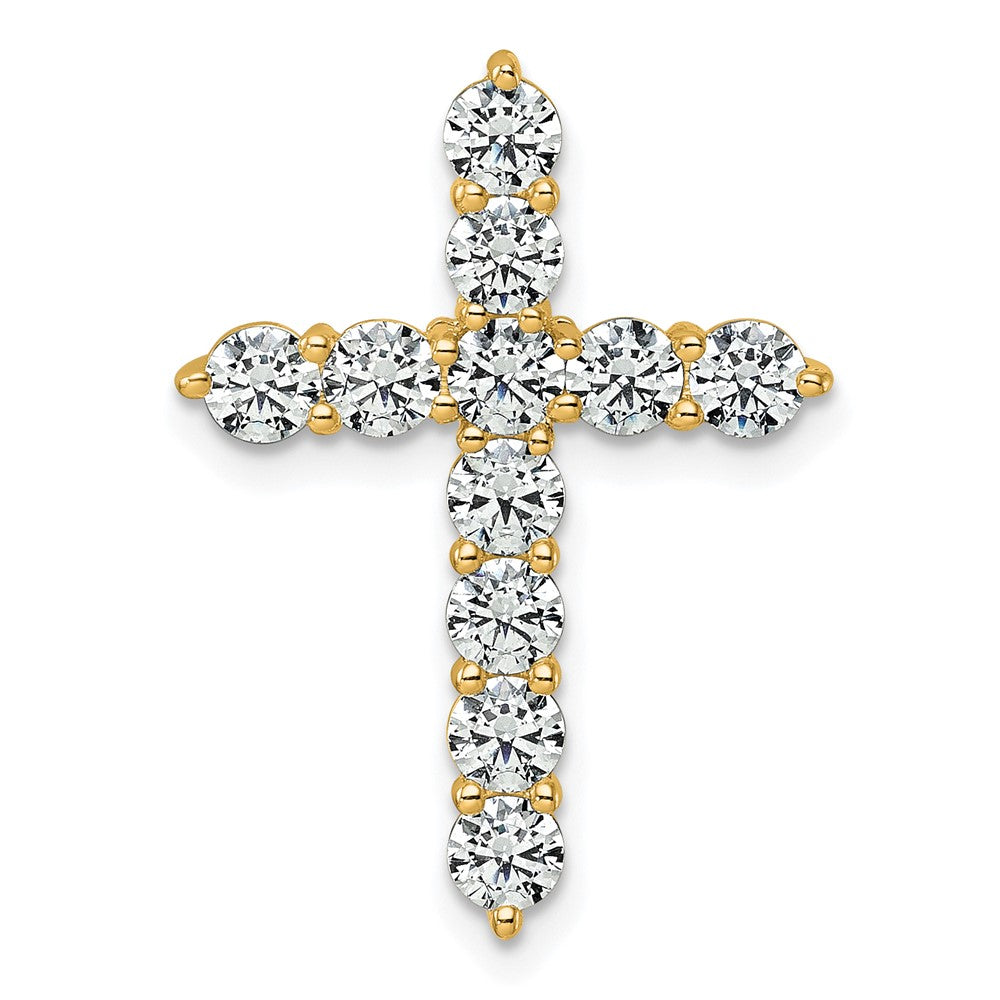 14K Yellow Gold Certified Lab Grown Diamond 2ctw VS DEF Cross Pendant