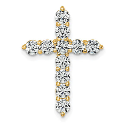 14K Yellow Gold Certified Lab Grown Diamond 2ctw VS DEF Cross Pendant