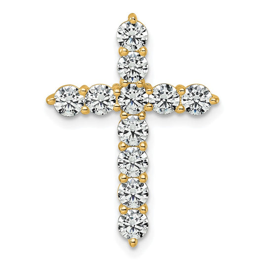 14K Yellow Gold Certified Lab Grown Diamond 2ctw VS DEF Cross Pendant