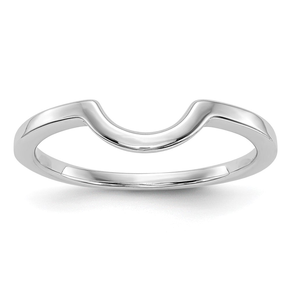 14K White Gold Contoured Wedding Band Ring