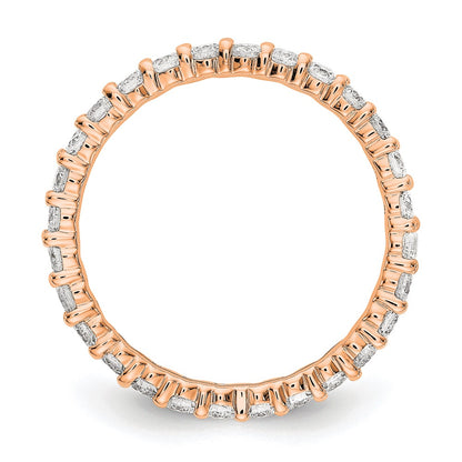 14K Rose Gold Polished shared Prong 1ct Diamond Eternity Wedding Band Ring
