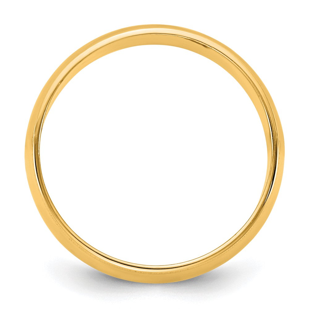 14K Yellow Gold 7mm LTW Milgrain Half Round Wedding Band Ring