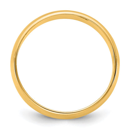 14K Yellow Gold 7mm LTW Milgrain Half Round Wedding Band Ring